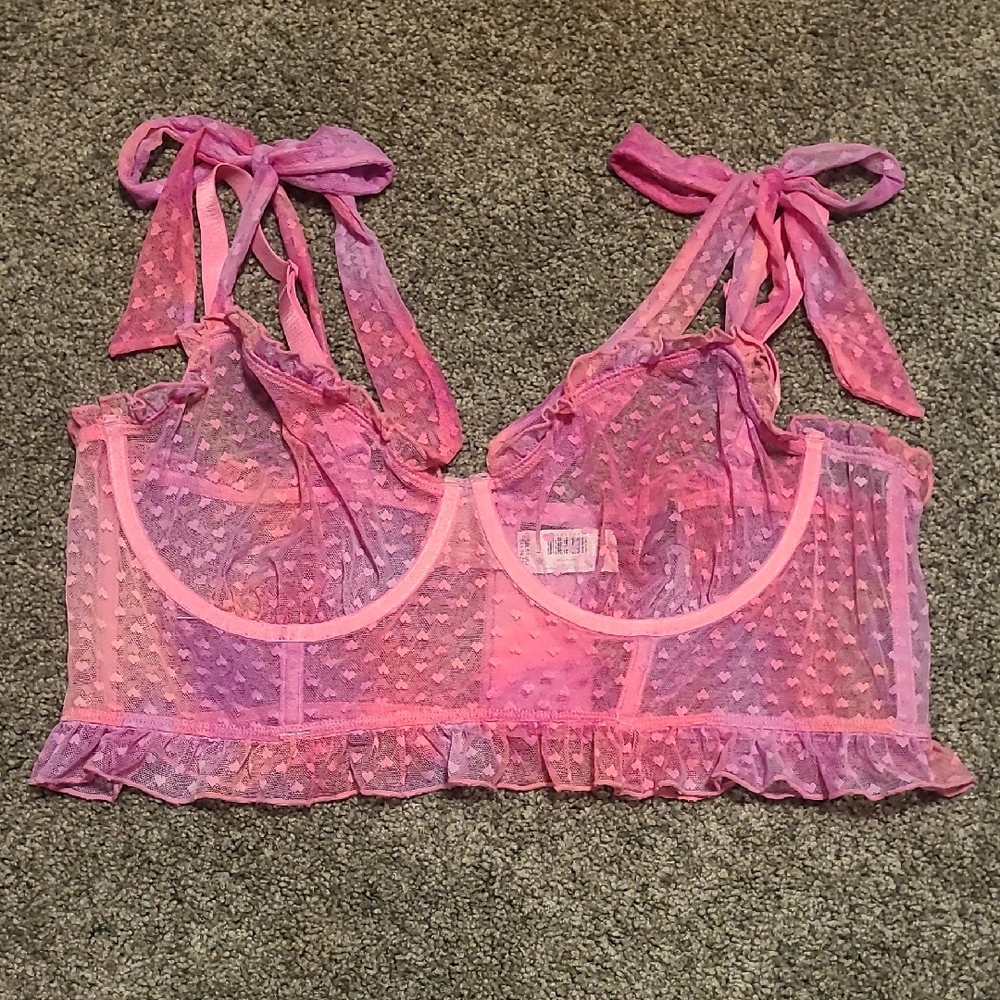 Elegant Pink Lace Bralette